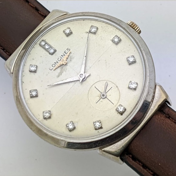 Longines 14k Gold Dress Watch w/ Diamond Numerals - Picture 1 of 8